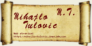 Mihajlo Tulović vizit kartica